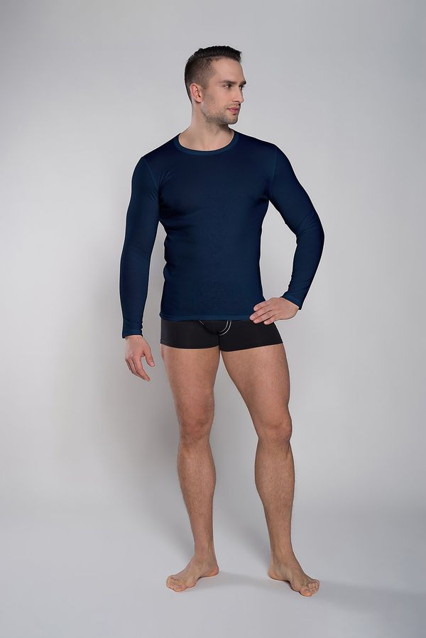 Italian Fashion Long Sleeve Paco T-Shirt - Navy Blue