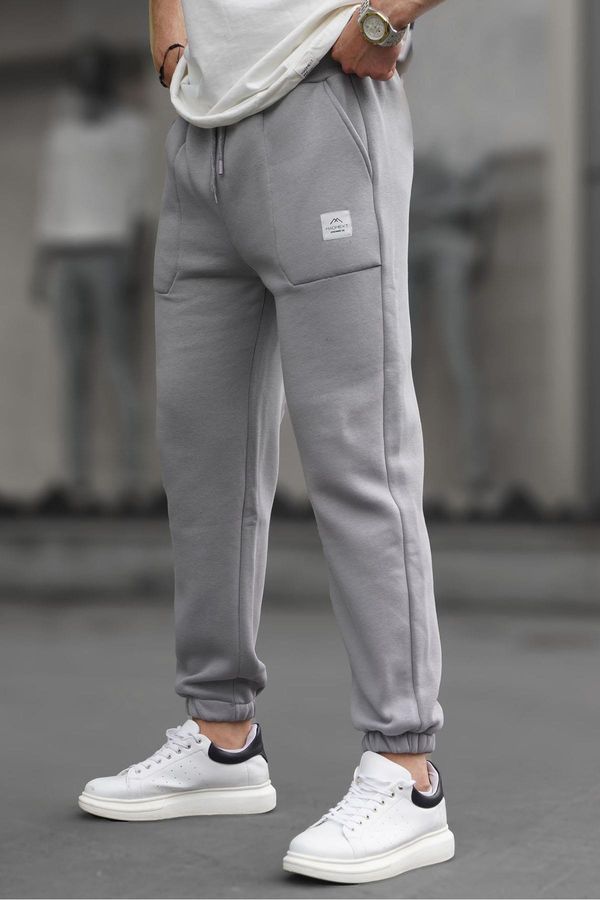 Madmext Madmext Dyed Gray Pocket Detailed Men's Basic Sweatpants 6522