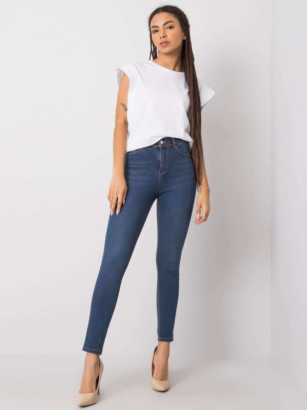 Fashionhunters Makayla RUE PARIS Plave skinny traperice