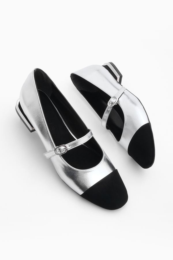 Marjin Marjin Women's Helmet Flat Shoes Mary Jane Vilan Silver