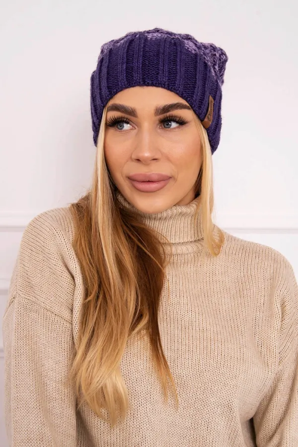 Kesi marka niezdefiniowana Cap with fleece Milano K203 purple melange+dark purple