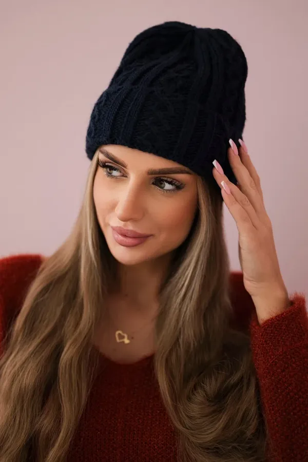 marka niezdefiniowana marka niezdefiniowana Cap with turn up Marzena K206 navy blue