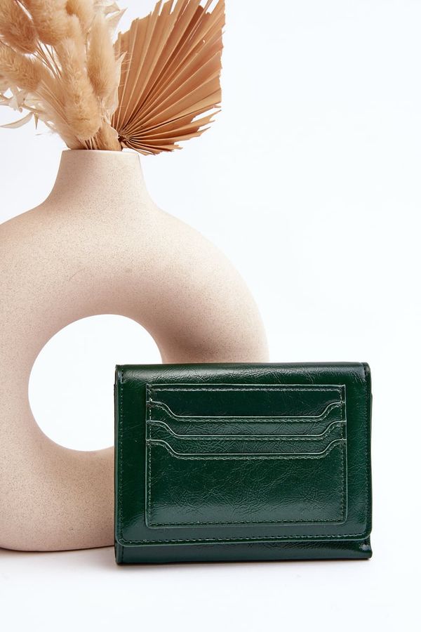 marka niezdefiniowana marka niezdefiniowana Women's Wallet Coin Purse Made of Eco Leather Dark Green Joanela