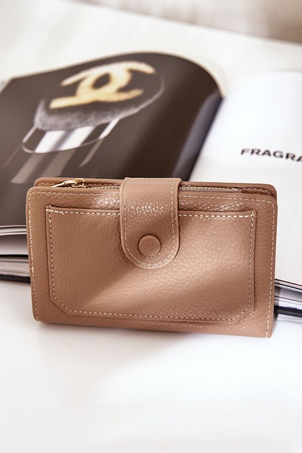 marka niezdefiniowana marka niezdefiniowana Women's Wallet Made Of Eco Leather Dark Beige Isamille