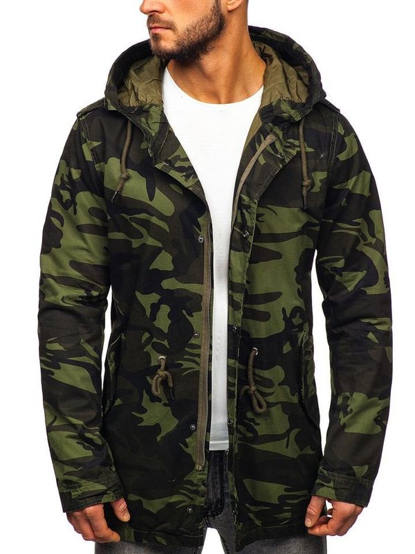 Kesi Men's Spring Parka with Hood 5391 - Khaki,