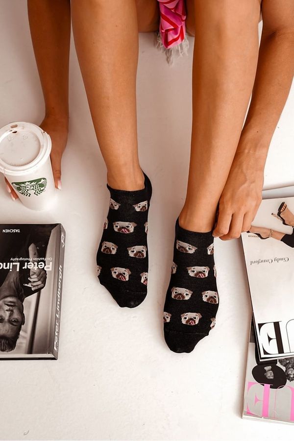 Milena Milena Women's Cotton Socks With Pug Black