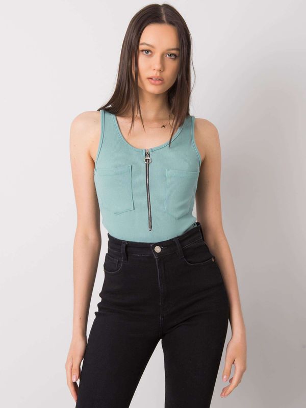 Fashionhunters Mint striped top