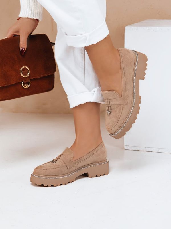 DStreet Mokasyny damskie LOAFELIA khaki Dstreet