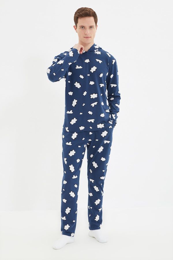 Trendyol Muška pidžama Trendyol TMNAW22PT1067/Navy blue
