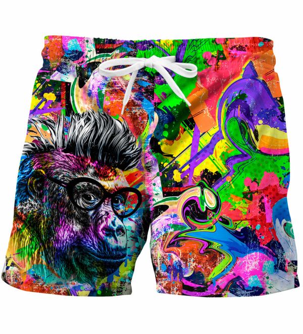 Mr. GUGU & Miss GO Muške kupaće kratke hlače Mr. GUGU & Miss GO COLORFUL GORILLA