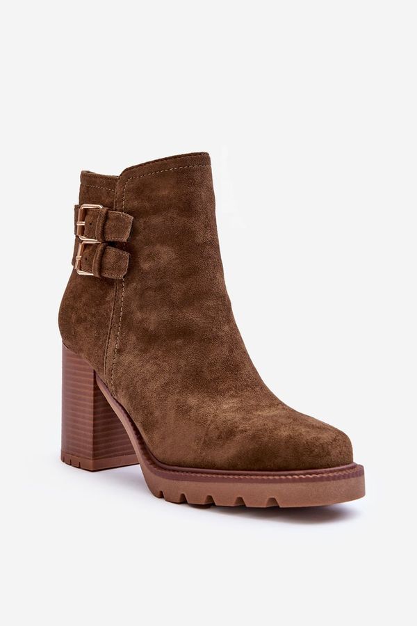 Kesi Olive Makeline High Heeled Suede Boots