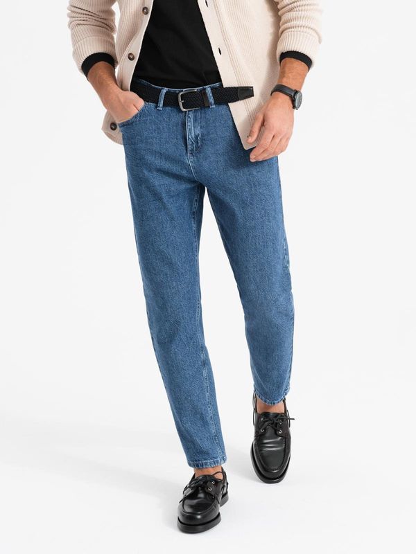 Ombre Ombre Marbled men's denim pants CARROT FIT - dark blue