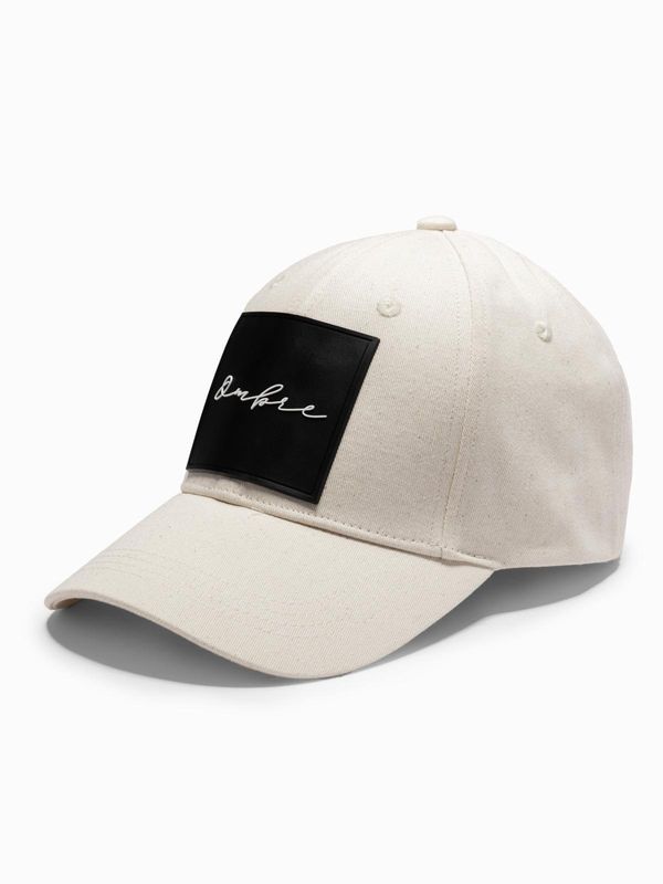 Ombre Ombre Men's baseball cap with large patch - cream