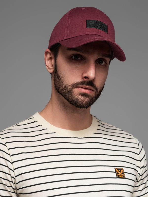 Ombre Ombre Men's baseball cap with visor and rectangular patch - maroon