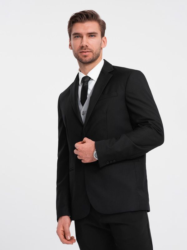 Ombre Ombre Men's classic jacket with pillowcase pocket - black