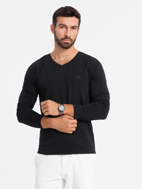 Ombre Ombre Men's longsleeve with raglan contrast sleeves - white and gray