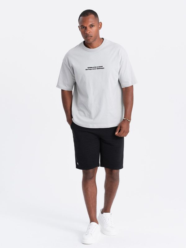 Ombre Ombre Men's short ottoman knit sweat shorts - black