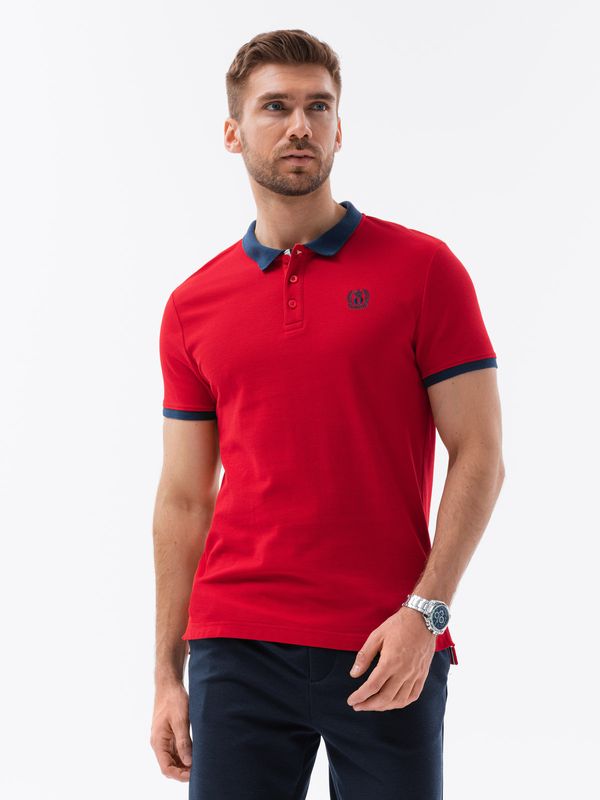 Ombre Ombre Muška polo majica s kontrastnim elementima