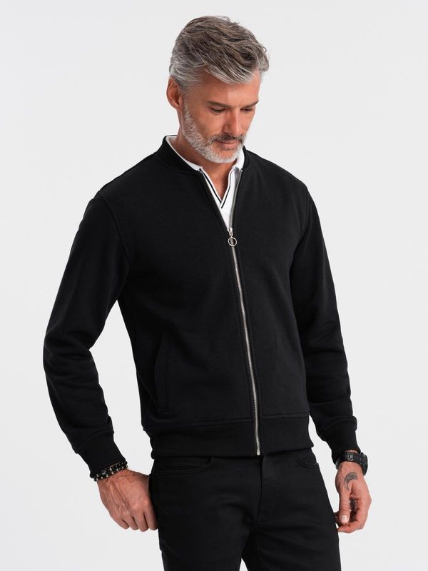 Ombre Ombre Unzipped cotton men's sweatshirt bomber - maroon