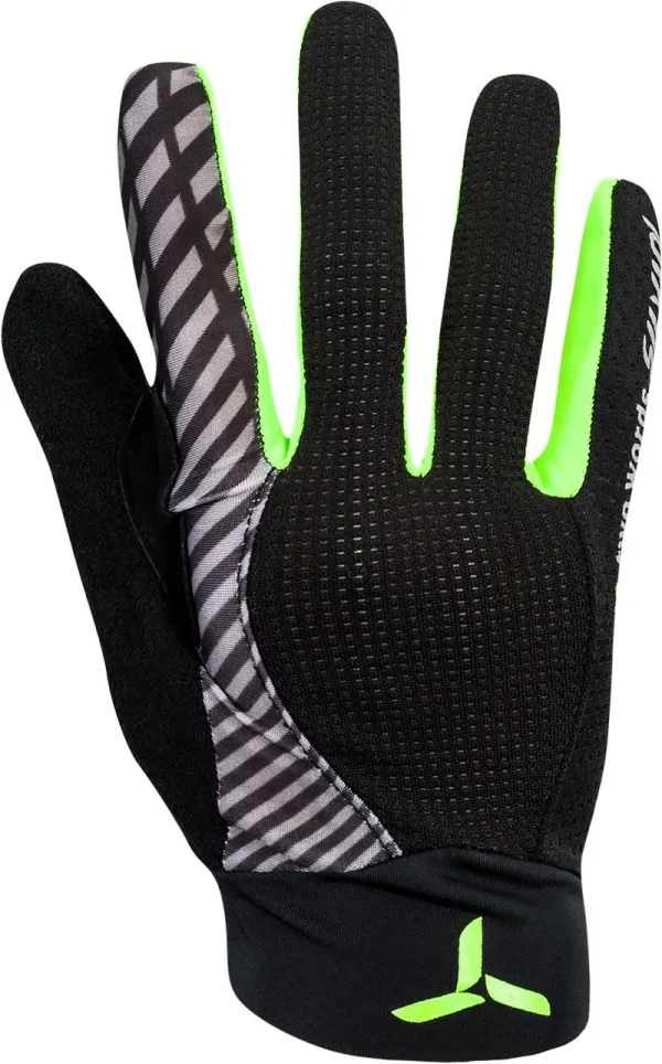 Silvini Pánské cyklistické rukavice Silvini Team Black-green, XXL