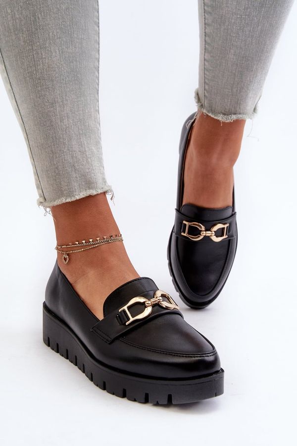 PE1 PE1 Women's Platform Moccasins With Decoration Black Kaldina