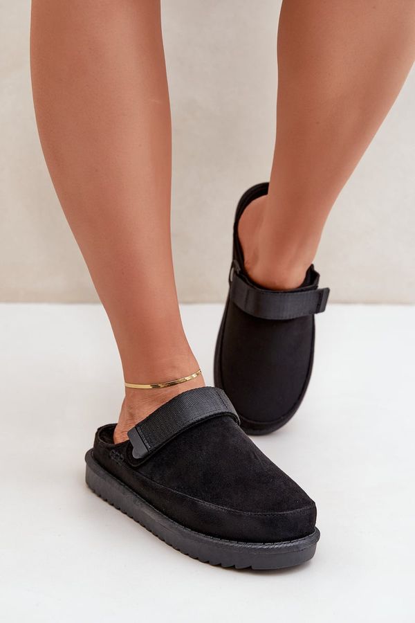 PG2 PG2 Warm Ladies Slippers On Platform Black Neliel