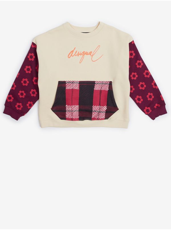 DESIGUAL Pink-beige girl's sweatshirt Desigual Belinda - Girls
