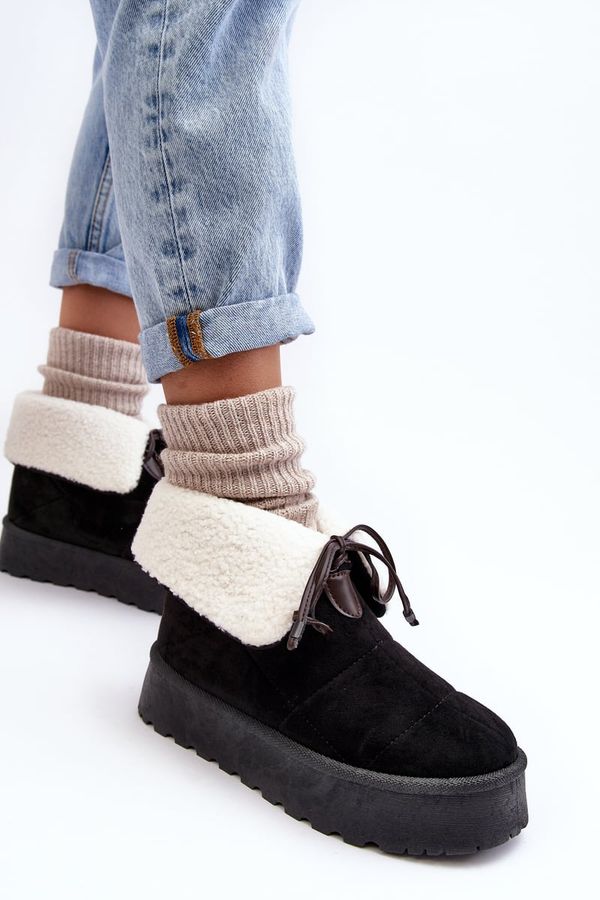 PS1 PS1 Platform Snow Boots With Fur Black Olimuka