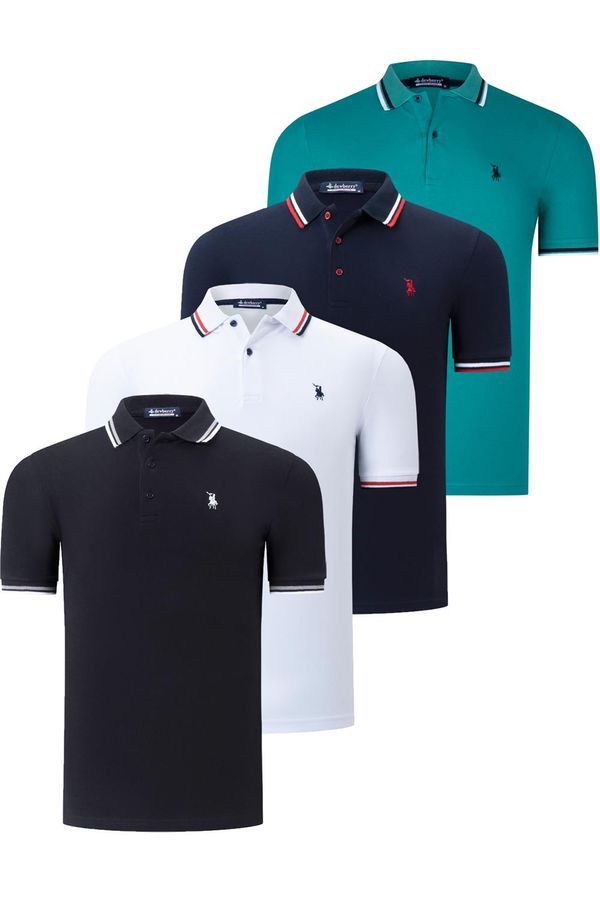 dewberry QUAD SET T8594 ROSA MUŠKA MAJICA-CRNO-BIJELO-MORNARSKO-ZELENA