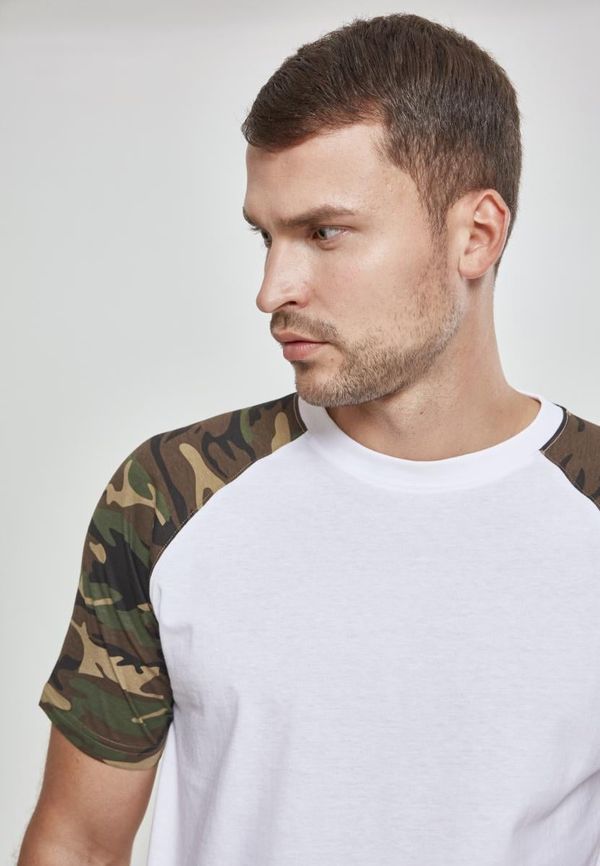 UC Men Raglan contrasting t-shirt wht/woodcamo