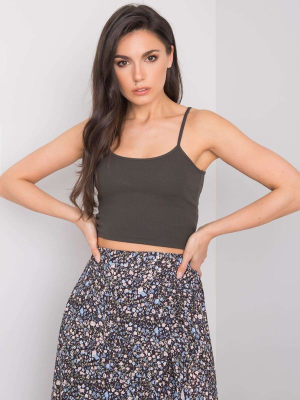 Fashionhunters RUE PARIS Dark khaki cut