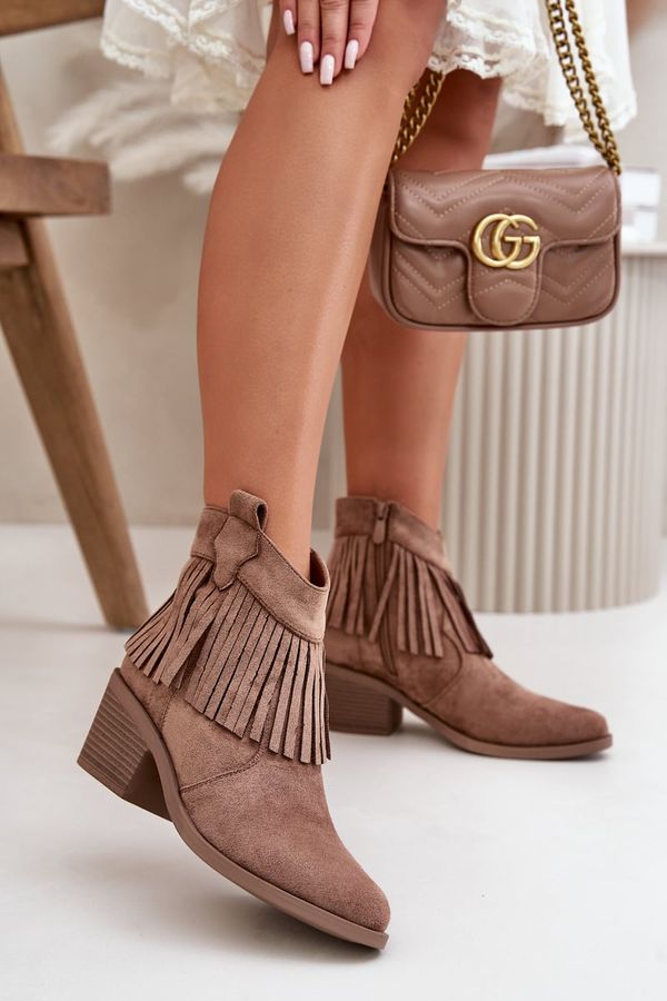 S. BARSKI S. BARSKI Women's Cowboy Boots With Zip Eco Suede Brown S.Barski