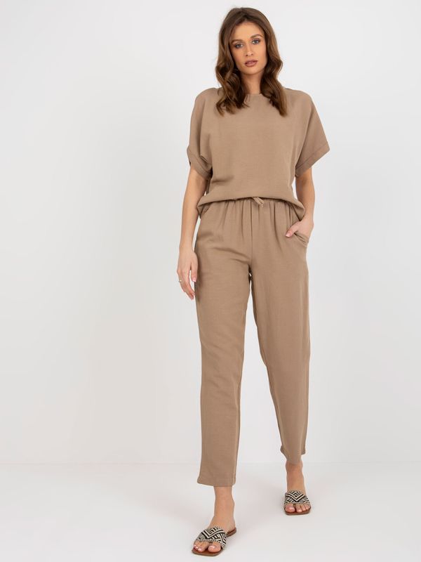 RUE PARIS Set-WN-KMPL-VE41/42.68P-dark beige