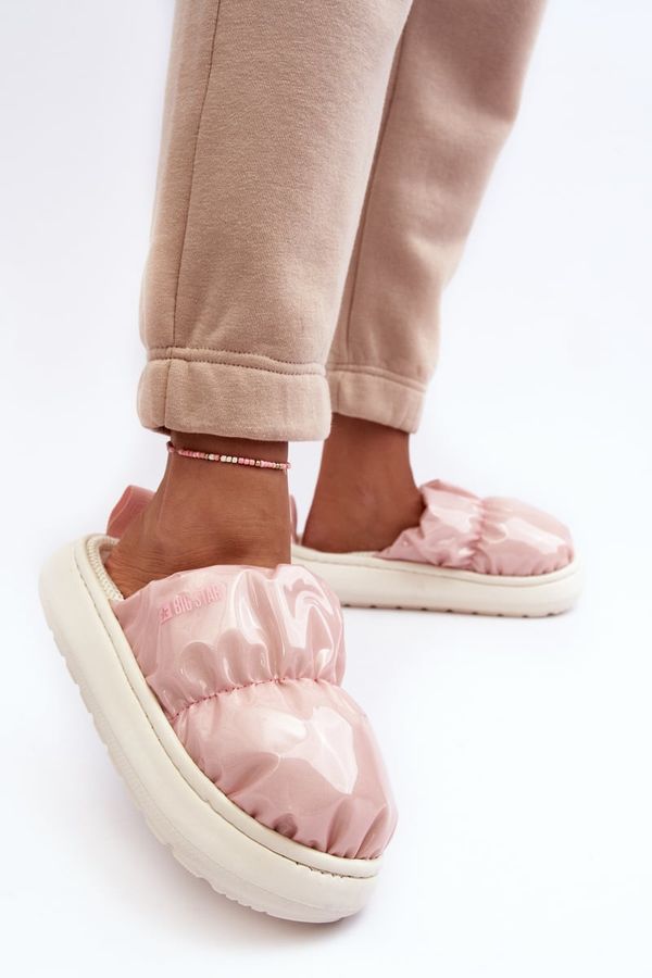 BIG STAR SHOES Shiny Women's Slippers Pink Big Star