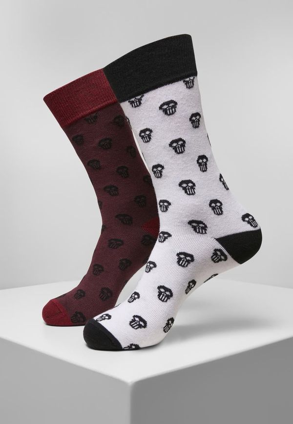 Urban Classics Accessoires Skull Allover 2-Pack Burgundy/White