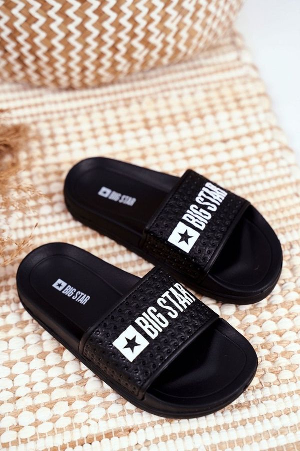 Kesi Slides Children's Big Star Quilted Black GG374800