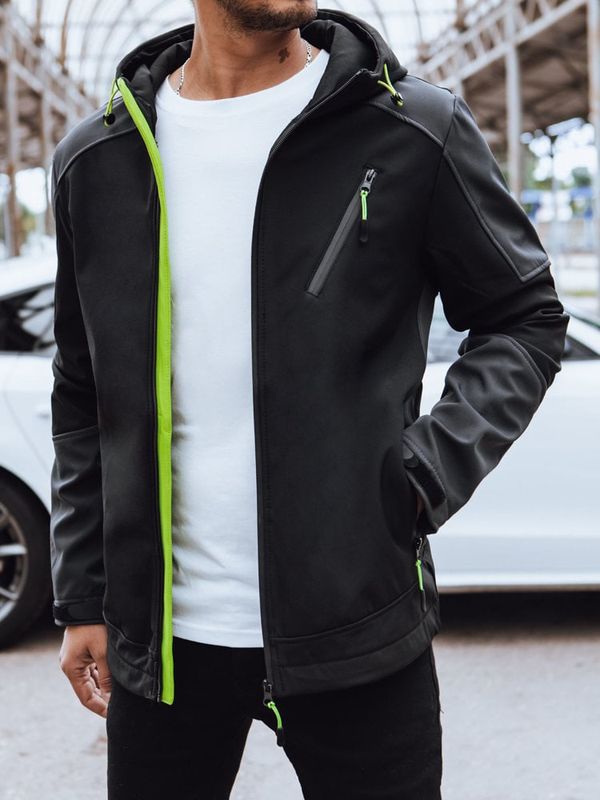 DStreet Softshell męski z kapturem czarny Dstreet