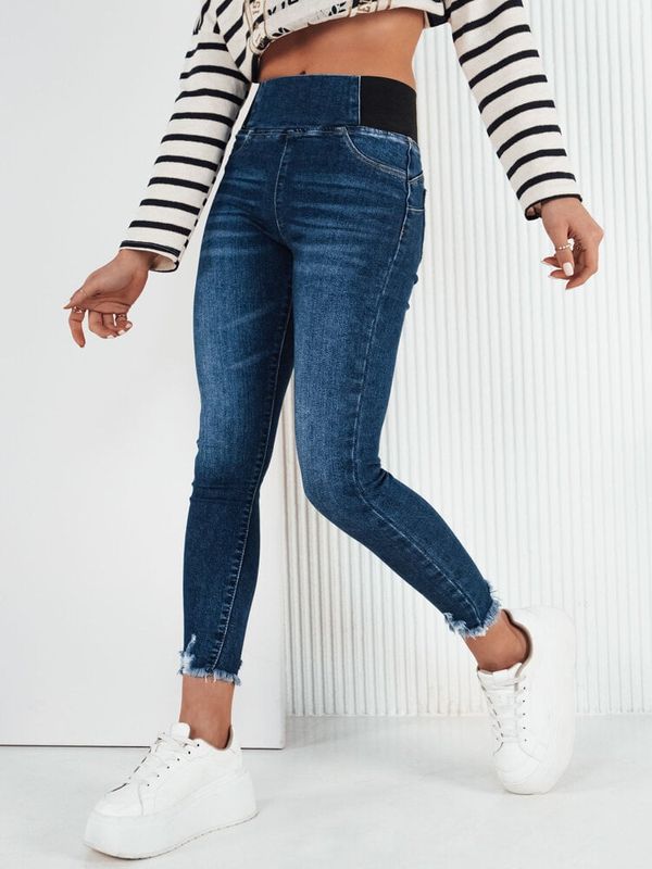 DStreet Spodnie damskie jeansowe LERATE niebieskie Dstreet
