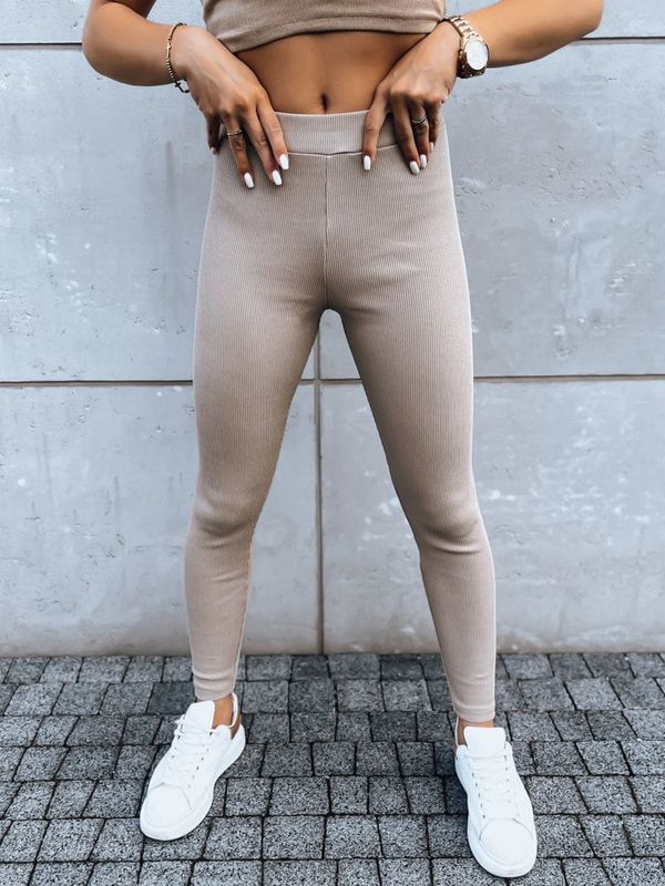 DStreet Spodnie damskie legginsy OLIVE BRANCH beżowe Dstreet