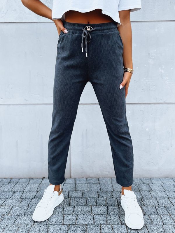 DStreet Spodnie dresowe damskie STARLUXE ciemnoszare Dstreet
