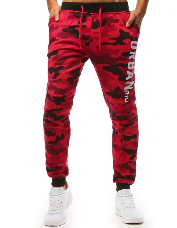 DStreet Spodnie dresowe męskie camo czerwone Dstreet