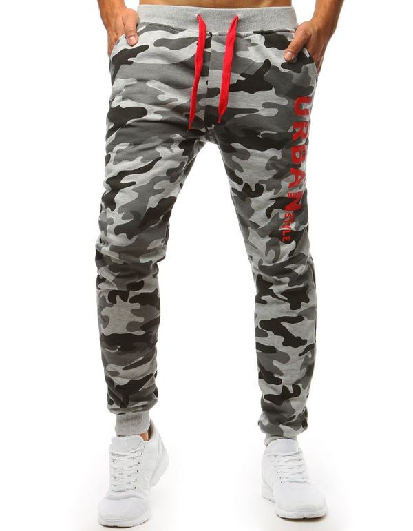 DStreet Spodnie dresowe męskie camo szare Dstreet