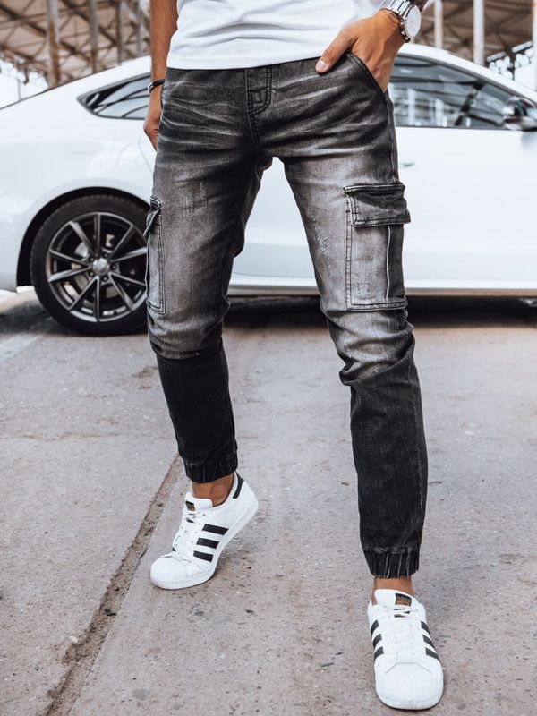 DStreet Spodnie męskie jeansowe joggery czarne Dstreet