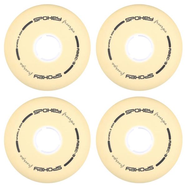 Spokey Spokey PU 80 mm Replacement colieska ku korčuliam FREESPO WHITE SET, 4 pcs