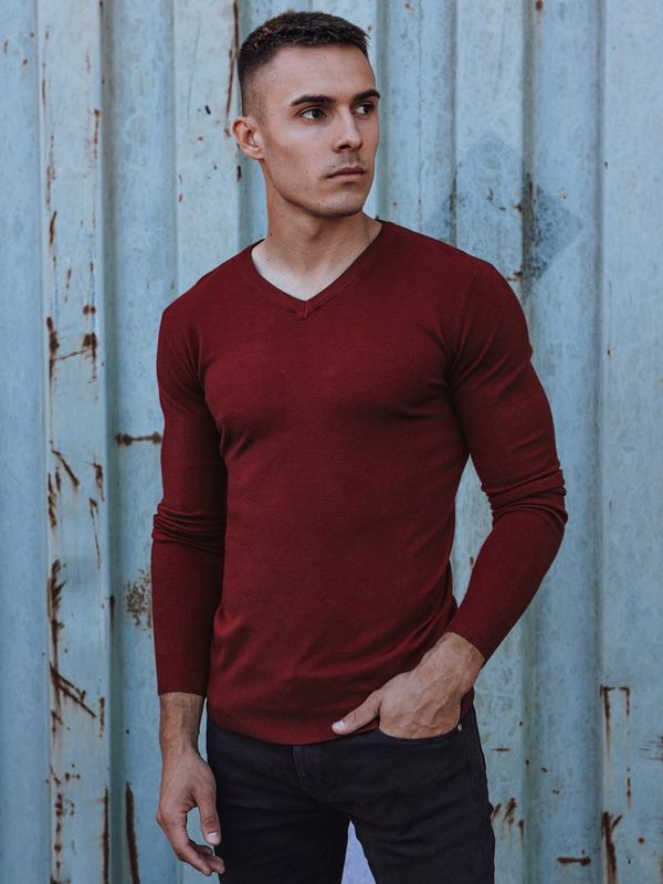 DStreet Sweter męski bordowy Dstreet