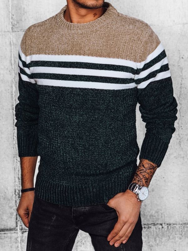 DStreet Sweter męski ciemnozielony Dstreet