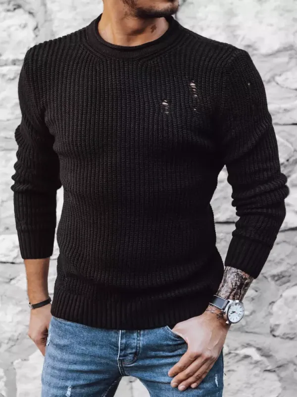 DStreet Sweter męski czarny Dstreet