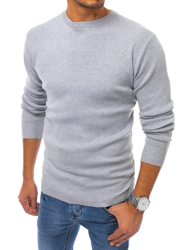 DStreet Sweter męski jasnoszary Dstreet