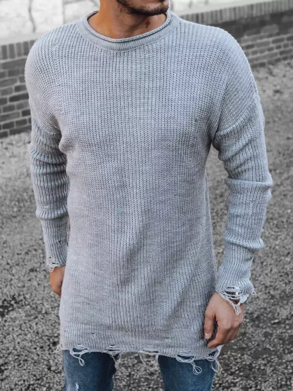 DStreet Sweter męski jasnoszary Dstreet