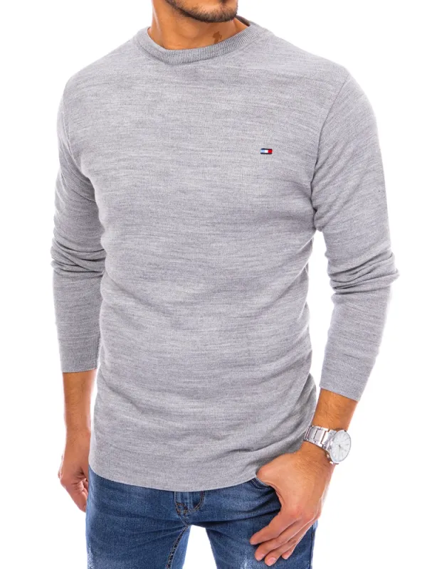 DStreet Sweter męski jasnoszary Dstreet
